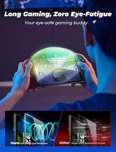 MAGIC JOHN for Nintendo Switch 2 Eye Protection Screen Protector 7.9'' 2025, Anti-Glare, Blue Light Filter, HD Clear, Automatic Dust Removal, 9H Tempered Glass, Compatible with Switch Console, 2 Pack thumbnail 3