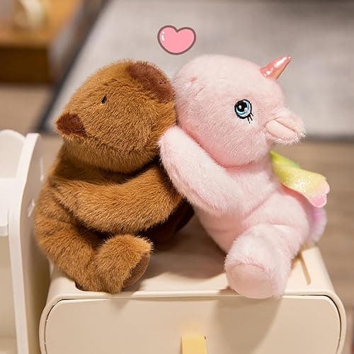 Ditucu Cute Palm-Sized Capybara Stuffed Animal Soft Capibara Plush Doll Small Plushies Toys Gifts for Kids Brown 7.8 inch thumbnail 6