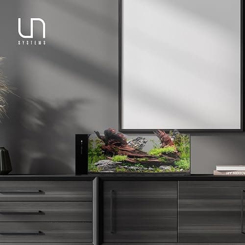 Ultum Nature Systems Dual AIO - Freshwater/Saltwater Compatible All in One Rimless Tank with Triple Chamber Filtration System, Integrated Filter Aquarium w/Leveling Mat - 21 Gallon, 90LA, Black thumbnail 4