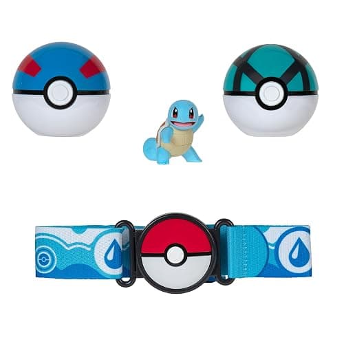 Pokémon PKW3161 Set-2-Inch Squirtle Battle Figure with Clip ‘N’ Go Plus Net Ball Accessories, Schiggy Belt Set thumbnail 3