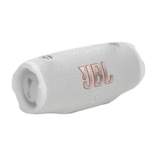 JBL Charge 6 - Portable Waterproof & Drop-Proof Bluetooth Speaker, Bold Pro Sound with AI Sound Boost, 28Hrs of Playtime, Built-in powerbank & Comes with a Sturdy/Removable Carrying Strap (White) - Image 1