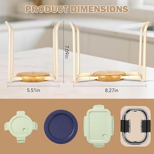 Yobonlab 3 Pack Adjustable Lids Organizer for Rubbermaid Brilliance Lids | Lid Organizers Inside Cabinet for Pyrex Snapware, Lids Holders Suitable for Storing Lids of Various Sizes（5.51in-8.27in） thumbnail 3