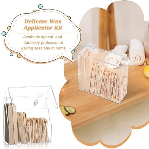 300 Pcs Wood Wax Applicator Kit 4 Style Wax Applicator Sticks with 4 Compartments Waxing Sticks Organizer Small Medium Large Waxing Applicators Waxing Sticks Assorted for Body Legs Face Nose Eyebrows thumbnail 7