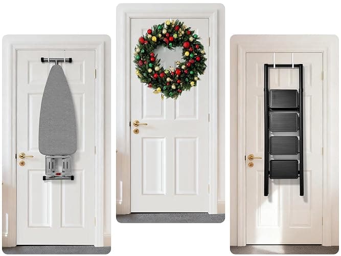 Mars-Rock Over Door Hooks w/Plastic Coat I: WT 5.5" Fit 0.5" to 2" Door 4Pcs thumbnail 8