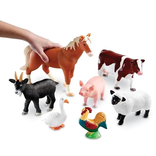 Learning Resources Jumbo Farm Animals, Animal Toy Set for Toddlers, 7 Pieces, Ages 18 Mos+ thumbnail 4