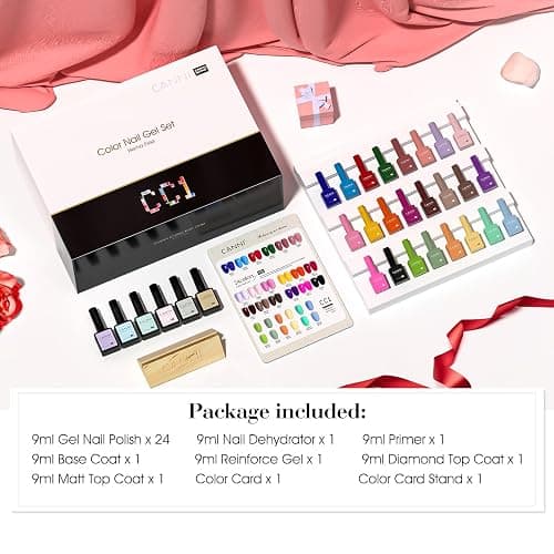 CANNI CC1 30Pcs 9ML Hema-free Gel Nail Polish Set, Black Pink Nude Red Blue Green Gel Polish Kit Color Soak Off LED Nail Gel Polish Set Nail Art Starter Manicure Salon DIY at Home thumbnail 4