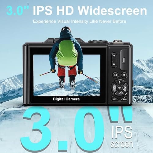 5K Digital Camera for Photography - 75MP WiFi Vlogging Camera for YouTube - UHD 18X Zoom Digital Cameras with Flip Screen 3" 180° - Travel Photography Flash Camara for Beginners & Adults thumbnail 6