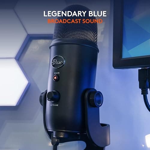 Logitech for Creators Blue Yeti USB Microphone for Gaming, Streaming, Podcast, YouTube, Discord, PC, Studio Sound, Plug & Play-Blackout thumbnail 2
