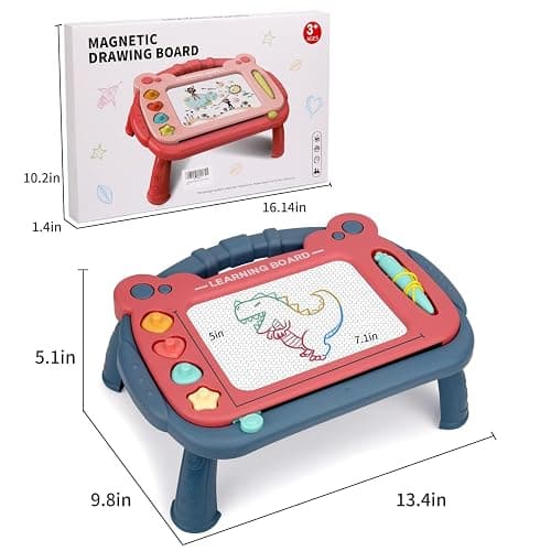 HCFJEH Magnetic Drawing Board for Toddlers 3, Color Erasable Doodle Writing Pad, Learning Painting Sketch Pad, Best Birthday Easter Christmas Halloween Kids Toy Gifts for Boys and Girls(Blue) thumbnail 2