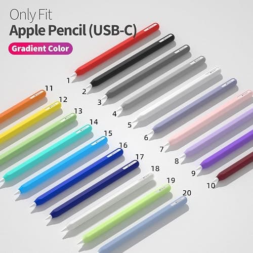 Silicone Cover Sleeve for Apple Pencil USB-C Ultra Thin Case for Pencil USB C Accessories Soft Ipad Grip Case (Black+White) thumbnail 3