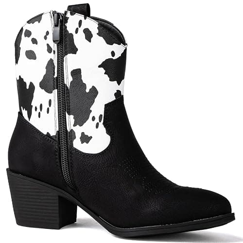 GLOBALWIN Women's The Western Wear Fashion Cowboy Cowgirl Free Birds Country Concert Disco Outfits Low Heel Walking Boots For Ladies thumbnail 3