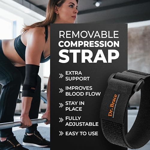 DR. BRACE® Elite Elbow Brace Support, Breathable Elbow Compression Sleeve with Gel Pad for Golfer's, Tennis Elbow & Tendonitis Treatment & Pain Relief thumbnail 3