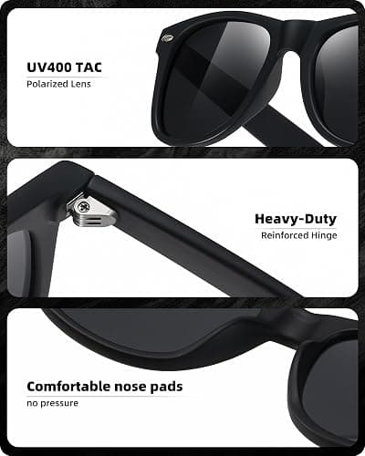 tanmigot Classic Polarized Sunglasses for Women Men,UV400 Protection Retro Sun Glasses Shades for Driving Vacation Fishing thumbnail 6