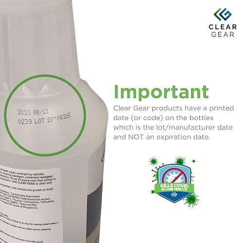 Clear Gear Gym Disinfectant, Yoga Mat Cleaner, Deodorizer For Sports Equipment, Gyms, and Fitness Centers - Mixed Pack - 16 Oz and 32 Oz Bottle Hospital grade Disinfectant Spray Pack thumbnail 3