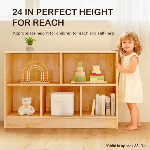 Montessori Rubber Wood Bookshelf thumbnail 3