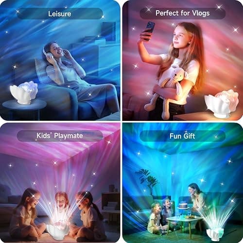 GLACIER GIFT Northern Lights Projector, Shell Night Light Built for Bedroom Nebula Lamp, Kids Dorm Decor, Cute Room Decor Aesthetic, Christmas Gifts for Teens thumbnail 5