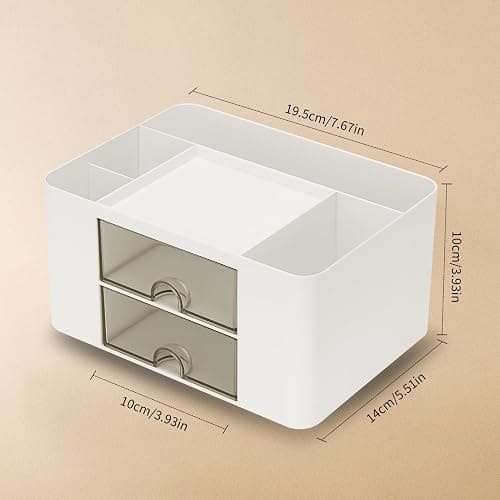 RISEMART Schreibtischorganisator mit 2 Schubladen, multifunktionaler Stifthalter für den Schreibtisch, Schreibtischorganisatoren und Aufbewahrung mit 5 Fächern, Desktop-Organizer für Büro thumbnail 3