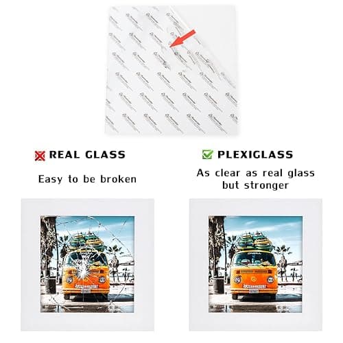 4x4 White Picture Frames Square Classic Natural Wood 6 Pack for Wall Mounting and Tabletop Display thumbnail 7