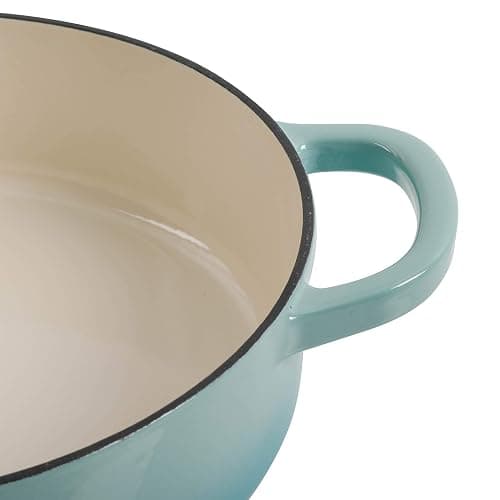 Crock Pot Artisan Enameled Cast Iron Braiser W/Lid, 5-Quart, Aqua thumbnail 6