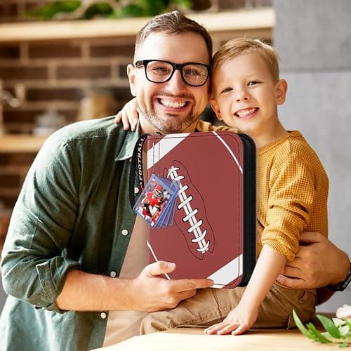 Mlikero 440 Pockets Football Card Binder, Sports Card Binder with Card Display Design, Premium Card Ablums with Sports Pattern Wristband Fit for Football Cards 2026 thumbnail 2