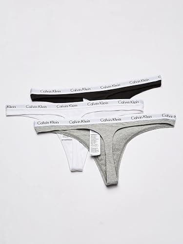 Calvin Klein Women's Carousel Logo Cotton Stretch Thong Panties, 3 Pack thumbnail 3