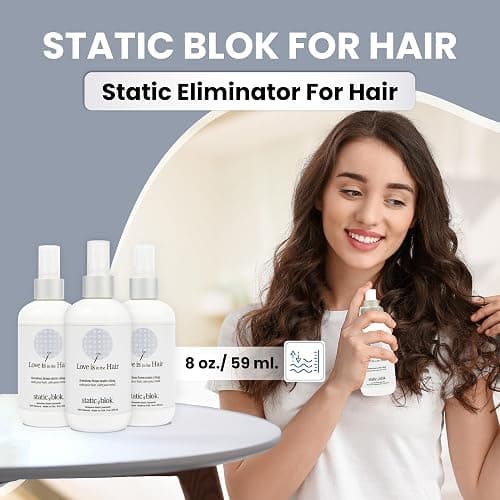 Static Blok Anti-Static Spray for Hair - Instantly Eliminate Static Cling, Shocks, Flyaways - Long-Lasting All-Day Freshness - works on Natural and Synthectic Wigs - 8oz thumbnail 2
