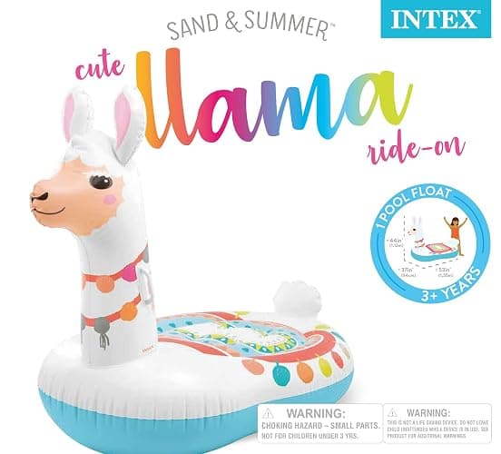 INTEX Cute Llama Inflatable Pool Float: Animal Pool Toy for Kids – 2 Heavy-Duty Handles – 88lb Weight Capacity – 44" x 37" x 53" – for Ages 3+ thumbnail 3