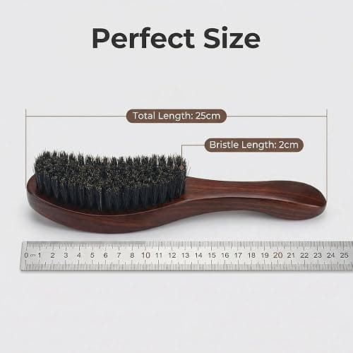 Satiskid Slick Back Hair Brush Beard Brush, Boar Bristle Hair Brush for Reduces Frizz and Static, Smoothing Hair Brushe Facial Hair Care for Men and Women thumbnail 3