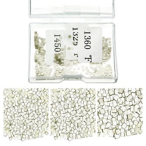 About 500 Pcs 4.5 Grams Silver Solder Jewelry Precut Chips Solder Ultra Tiny Medium Density Easy Bond for Jewelry 2 x 2 mm (E, M, H) - Image 1