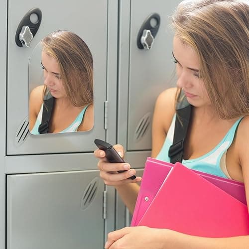 Yalikop Magnetic Locker Mirror 7" x 5" Small Mirror for Locker(Arch) | with 2 Magnetic Backing, Acrylic, Glassless Safety, Frameless, for School Locker, Bathroom, Workshop Toolbox, Office Cabinet thumbnail 5