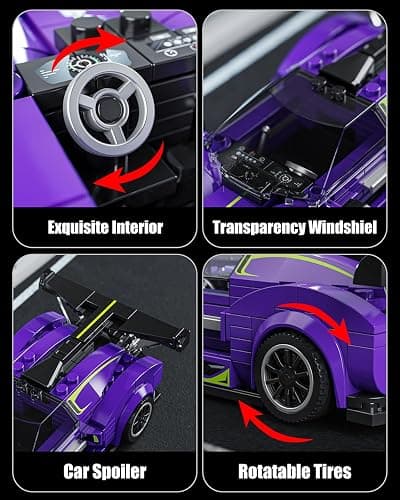TYCOLE TGL Super Sports Car Building Block Set with Display Case, Speed Racing Car Building Toys for Kids and Adults, Collectible Model Cars Kits Gift for Technic Cars Lovers Boys 6+ (316PCS) thumbnail 6