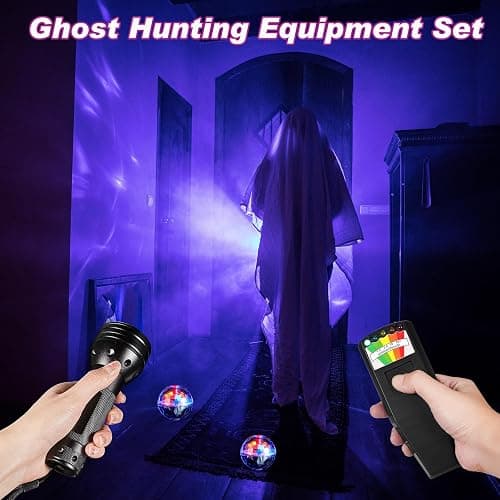 Dunzy 6 Pcs Ghost Hunting Equipment Kit Include 1 Emf Meter 1 UV Flashlight and 4 LED Light up Pet Cat Ball Ghost Investigation Paranormal Equipment for Home Office Inspections Gifts(Strong Light) thumbnail 5