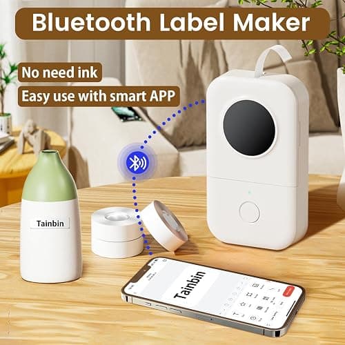 Phomemo D30 Mini Bluetooth Label Maker Machine Small Portable Label Printer | Small Lael Printer No Ink Wireless, Household & Classroom Essentials for Home, Office, School & Small Business thumbnail 2