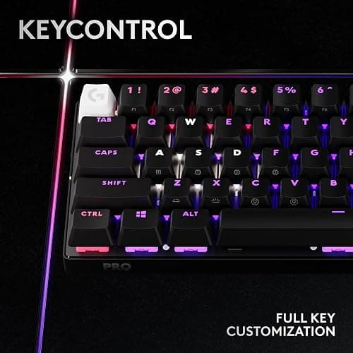Logitech G PRO X 60 Lightspeed Wireless Gaming Keyboard, Ultra Compact TKL 60% Mechanical Keyboard for Windows PC, LIGHTSYNC RGB, Dual-Shot PBT Keycaps, GX Optical Tactile Switches - Black thumbnail 4