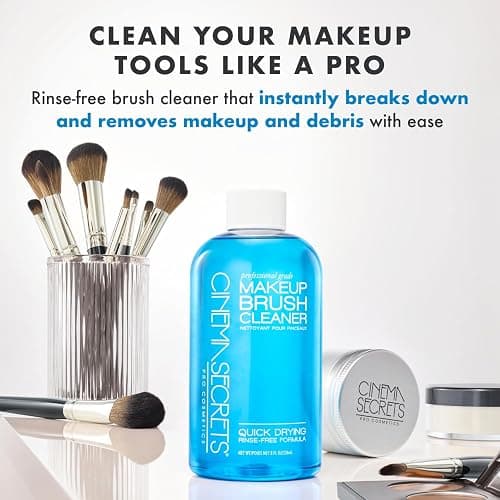 Cinema Secrets Original Blue Vanilla Makeup Brush Cleaner Solution - Professional Cleanser for Makeup Brushes - Quick-Drying, Rinse-Free Formula - Removes Stubborn Waterproof Make Up thumbnail 2
