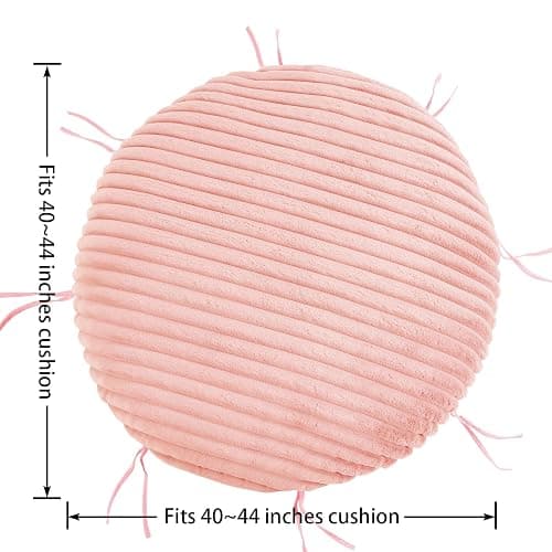 HOMBYS Fluffy Shaggy Cover for Papasan Chair Cushion, Plush Faux Fur Slipcover ONLY, (Without Cushion) Removable Soft Papasan Cushion Covers with 8 Ties, (Pink, 50"x50") thumbnail 3