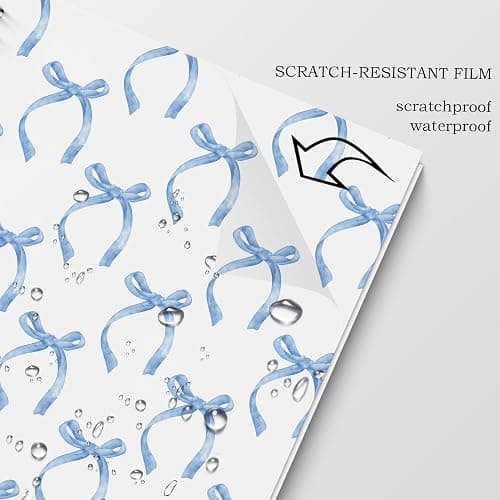Poecinvi Blue Coquette Bow Spiral Journal Notebook 5.5x8.3, Preppy Spiral Journal Notebooks for School, Coquette Preppy School Supplies Notebooks, Blue Bow Journal for Women - Blue bow thumbnail 6