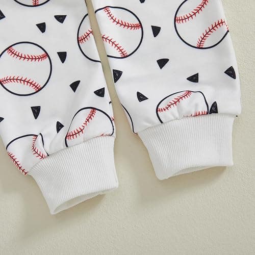 Toddler Baby Boy Baseball Outfit Sweatshirt Top Baseball Jogger Pants Set Sweatsuit 2Pcs Infant Fall Winter Clothes thumbnail 6
