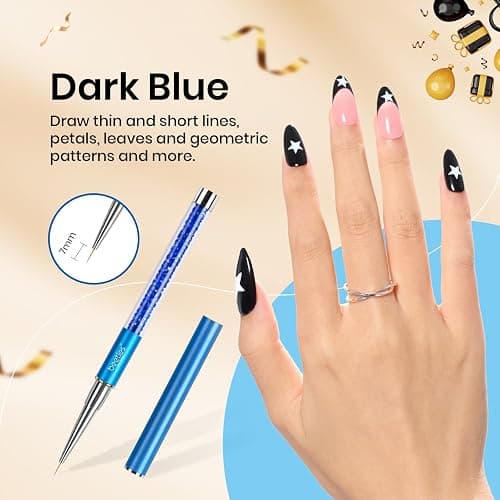 Beetles Gel Polish Nail Art Liner Brushes 5Pcs Painting Art Design Pen Set Diamond Application Rhinestone Handle Dotting Drawing Sizes 5 7 9 11 20mm Nail Design Gift for Women thumbnail 3