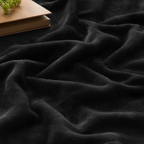BEDELITE Fleece Blankets Queen Size for Bed, Luxury Plush Cozy Fuzzy Black Blanket 90x90 Inches, Super Soft Warm Lightweight Throw Blanket All Seasons Suitable thumbnail 4