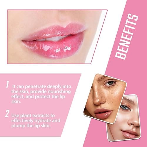 7PCS Lip Oil Set,Hydrating Magic Colour Changing Lip Balm & Long Lasting Lip Gloss Kit,Clear Tinted Lipstick & Lip Care Multipack for Women,Colour Changing Lipstick,Non-Sticky Gloss,Fruit-Flavored thumbnail 3