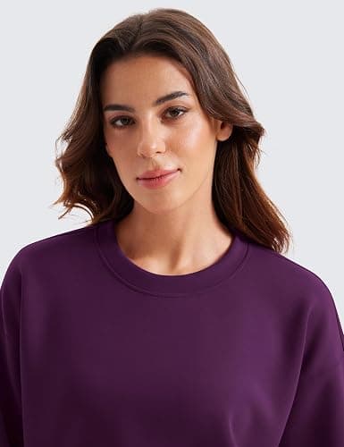CRZ YOGA SoftAura Pullover Sweatshirt for Women - Crewneck Workout Casual Basic Fall Sweat Shirts thumbnail 4