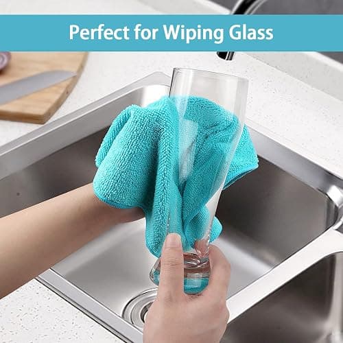HOMEXCEL Lot de 8 Chiffons en Microfibre,Torchons Lavette Microfibre Ménage,Ultra-Doux, Haute Absorption, Idéal pour Cuisine, Voiture, vitres et Toute la Maison 30 x 30 CM, Multicolore thumbnail 2