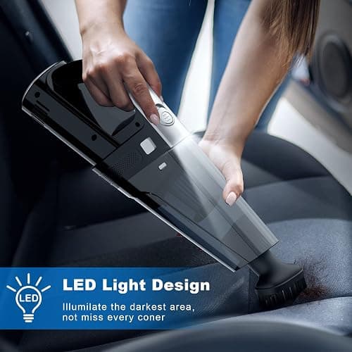 DRECELL Car Vacuum, Portable Vacuum Cleaner with Powerful 7000PA Suction, DC 12V Power 16.4Ft Cord Wired Vacuum Cleaner, LED Light, Car Accessories for Men/Women thumbnail 5