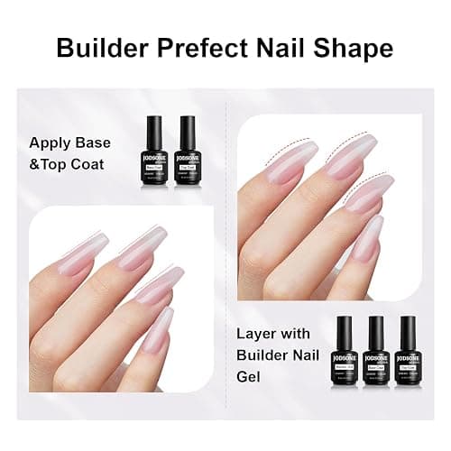 JODSONE 15ML Base Coat Top Coat and Builder Gel 3 PCS Gel Polish for Salon and Home Use thumbnail 6