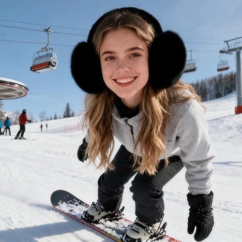 Duxesuk 1 Pcs Headband Winter, Ear Muffs for Women & Men, Foldable Fluffy Earmuffs with Headband, Headband Winter thumbnail 6