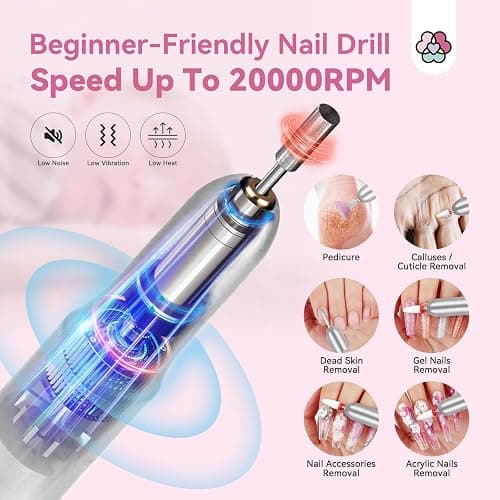 Saviland Acrylic Nail Kit for Beginners: Keratin Acrylic Powder Castor Oil Vitamin E Gel Nail Polish Primer 180W Nail Lamp Nail Drill Full Tools Everything Home Starters thumbnail 6
