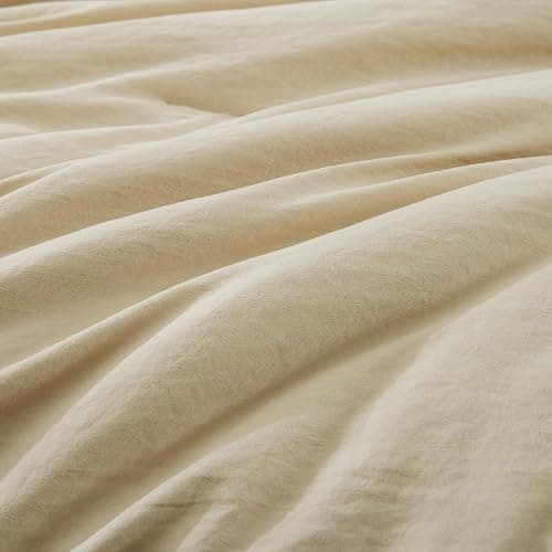 WRENSONGE Full Size Comforter Set- 7 Pieces Soft Beige Bed in a Bag Full with Fitted Sheet, Flat Sheet, 2 Pillow Shams, 2 Pillowcases, Warm Bedding Sets for All Season thumbnail 5