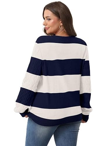 Sampeel Sweaters for Women Fashion 2025 Cable Knit Fall Clothes V Neck Business Casual Teacher Outfits thumbnail 5