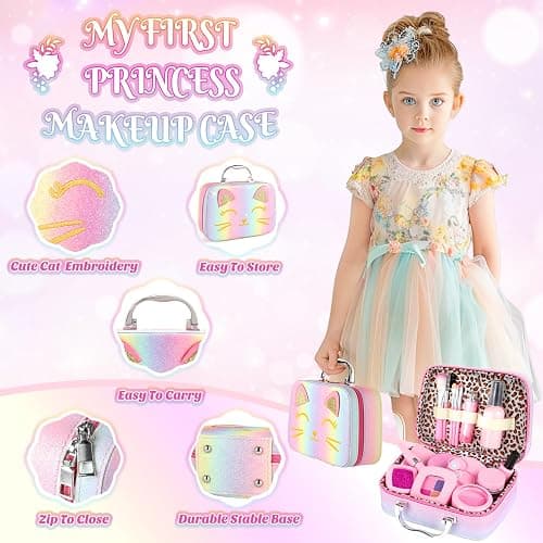 Pretend Makeup for Toddlers, Toy Play Makeup Set for Kids 3-5, Toddler Makeup Kit Pretend, Cat Toys for Kids Fake Makeup, Birthday Gifts Toys for 3 4 5 6 7 8+ Year Old Girls (Not Real Makeup) thumbnail 4